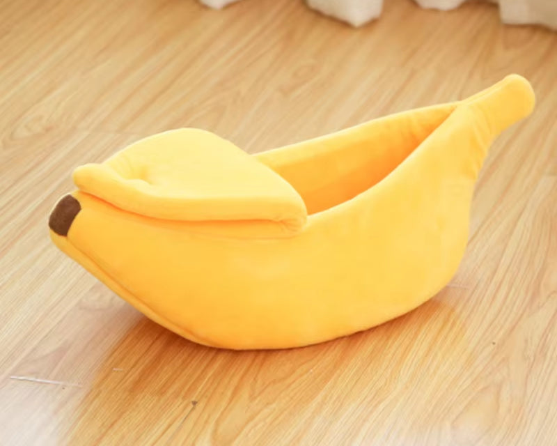 Pet Banana Shaped Warm Cat Nest Dog Nest Semi Closed Pet Nest Hamster Nest Pet Bed Sleeping Mat