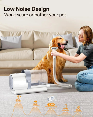 Dog Grooming Kit & Vacuum, Suction 99% Pet Hair, 2.5L Large Capacity Dust Cup, 5 Pet Grooming Tools, Low Noise Dog Hair Remover Pet Grooming Supplies for Dogs Cats