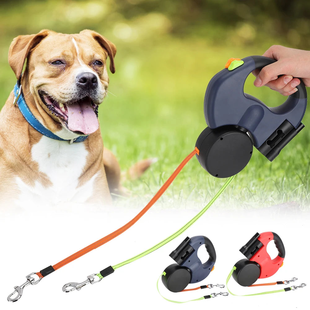 Dual LED Retractable Pet Leash
