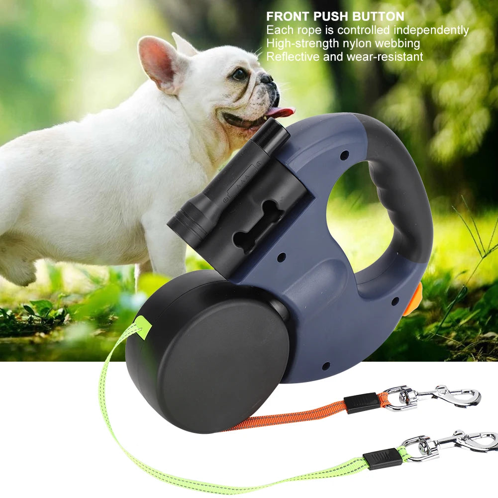 Dual LED Retractable Pet Leash