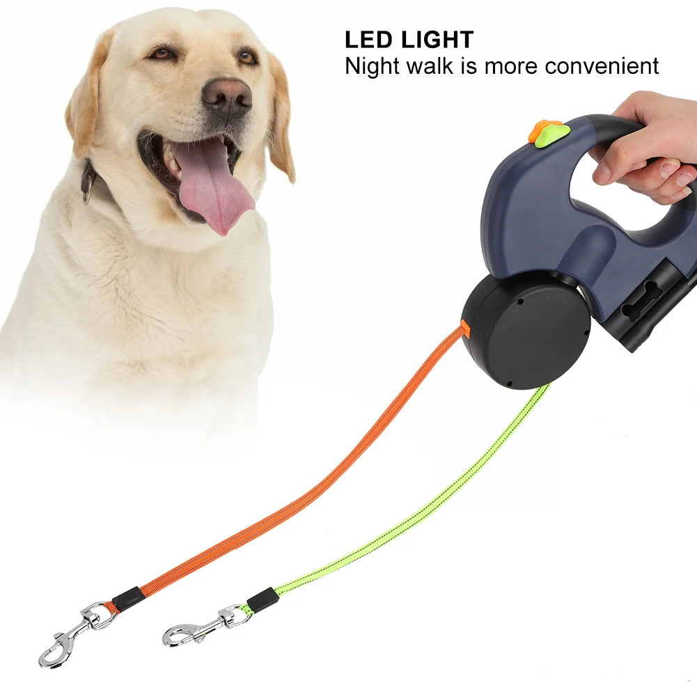 Dual LED Retractable Pet Leash