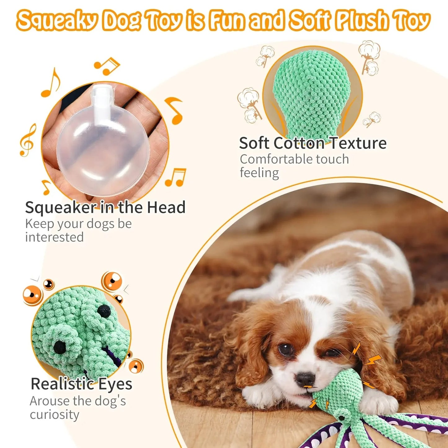 Squeaking Octopus Dog Toy